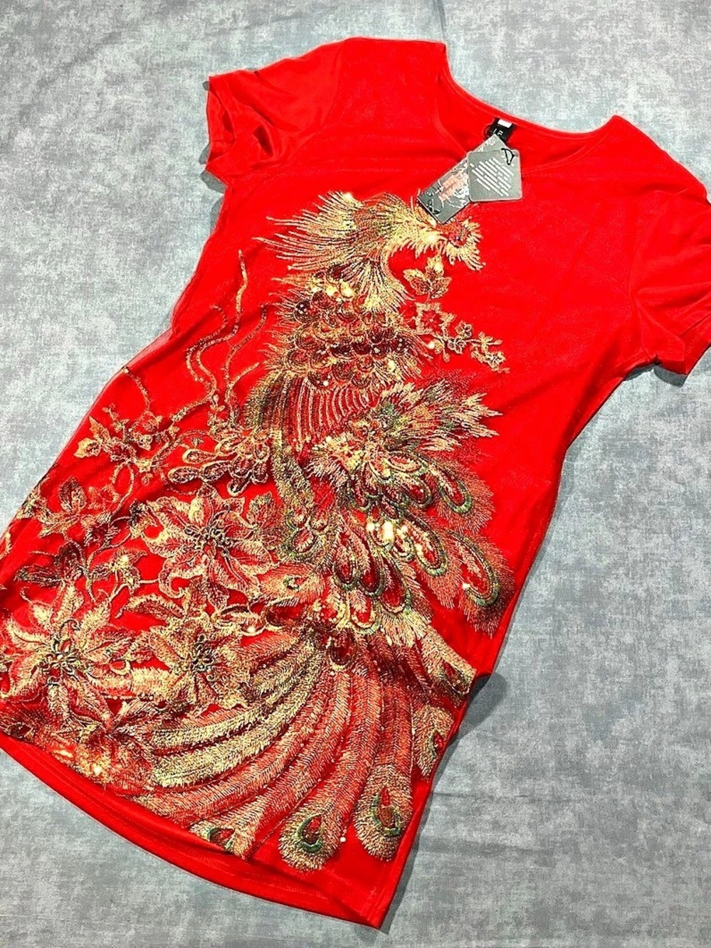 ALEXANDER MCQUEEN Red Graphic Short Sleeve Tee Size Medium NWT